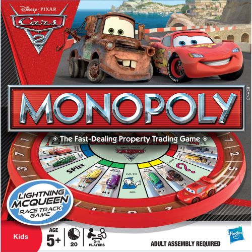 Monopoly Cars 2 Race Track Lightning McQueen Board Game