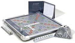 Scrabble Platinum Edition Board Game with Rotating Board