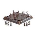 Medieval Knight Dragon Battle Carved Chess Game Set