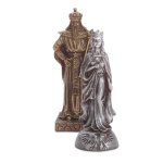 Medieval Knight Dragon Battle Carved Chess Game Set