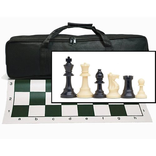 Wood Expressions Tournament Chess Set and Black Canvas Bag