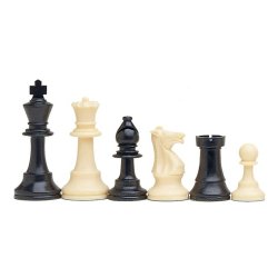 Tournament Chess Set – Filled Chess Pieces and Black Roll-Up Vinyl Chess Board