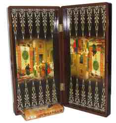 Persian design backgammon and chess set - boardgame